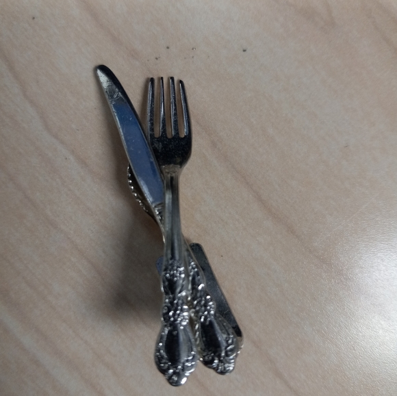 Vintage Silverware Spoon & Knife Brooch Jewelry Accessory Pin Preppy Neck Tie - Picture 7 of 13